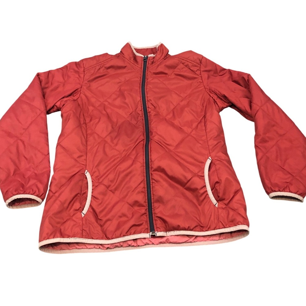 Duluth Trading Co Quilted Puffer Jacket Packable Size M Red Primaloft Insulated